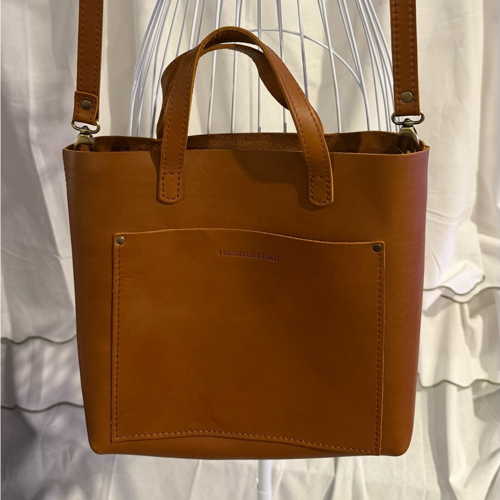 Portland Leather Goods - Medium Crossbody Tote in the Color Honey